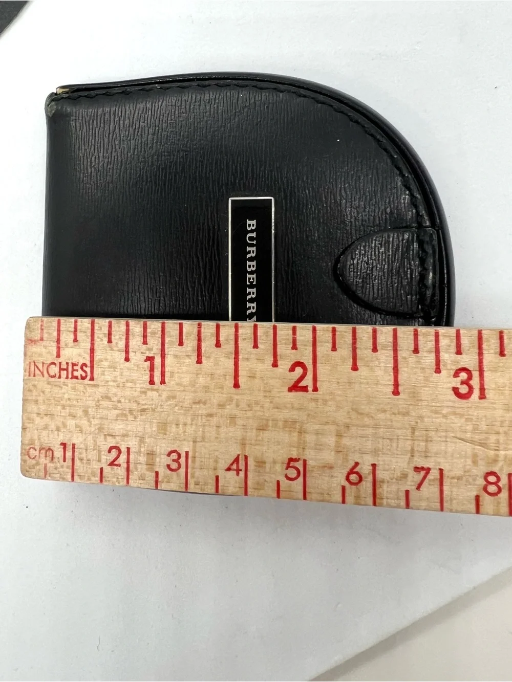 Vintage Burberry Black Leather Horseshoe Coin Purse Nova Check